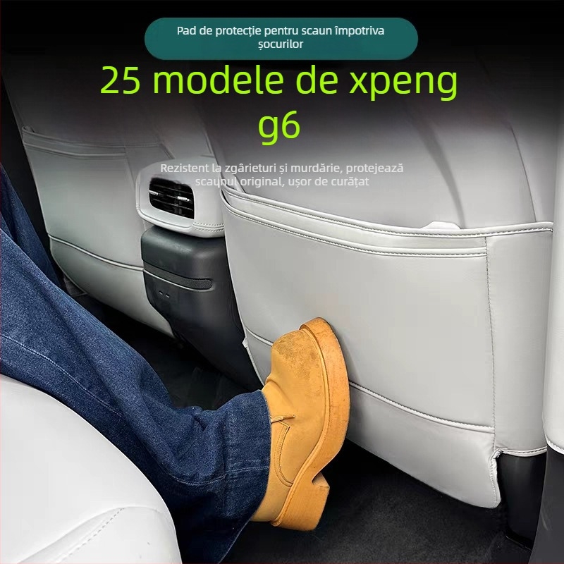 Pad din piele pentru scaun anti-șuturi, compatibil cu G6/G9, protecție pentru rândul din spate, etichetă anti-zgârieturi la orificiul de aer