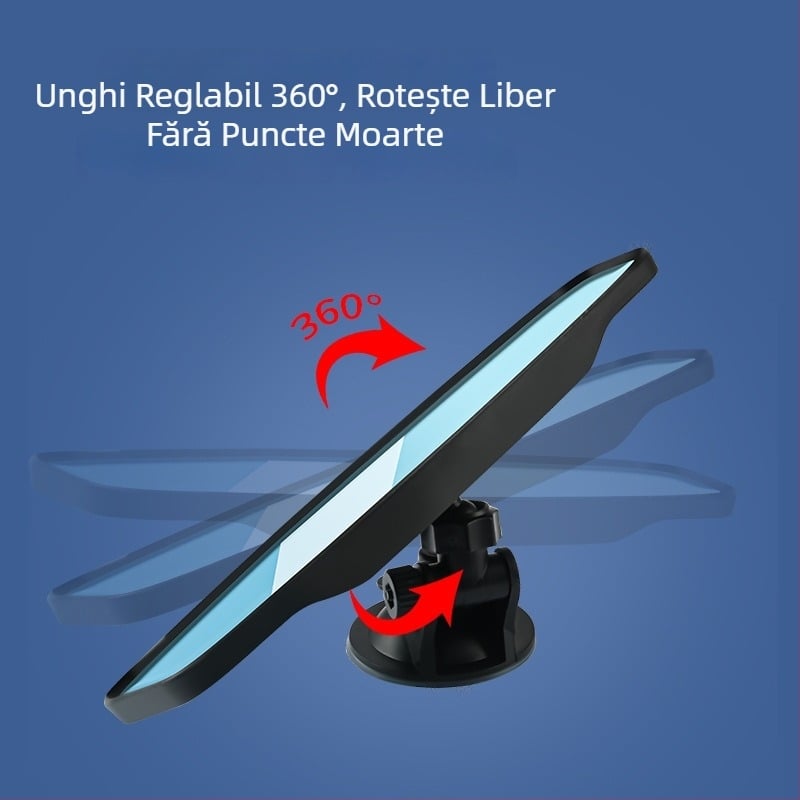 Oglindă retrovizoare interioară cu unghi larg, fixare cu ventuză pentru triciclu de antrenament, oglindă auxiliară pentru mers înapoi, oglindă HD pentru unghiuri moarte