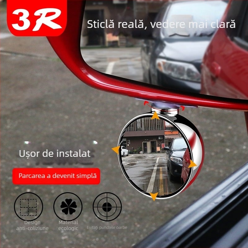 Oglindă de unghi mort pentru roțile din față și din spate ale mașinii, 360°, multifuncțională, oglindă laterală dreapta