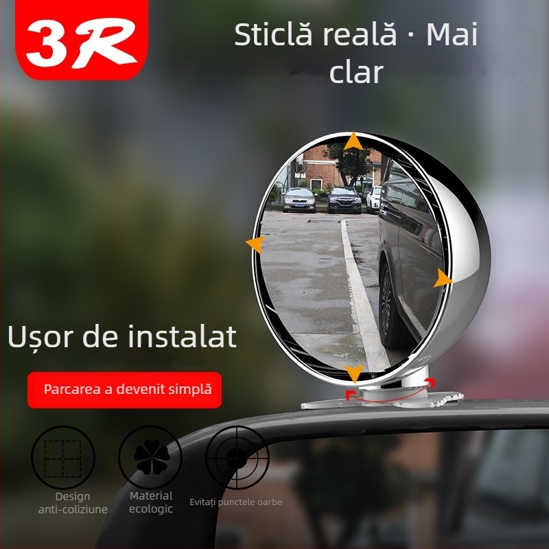 Oglindă de unghi mort pentru roțile din față și din spate ale mașinii, 360°, multifuncțională, oglindă laterală dreapta