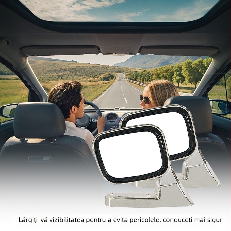 Car Blessing Oglindă retrovizoare auto - universală, câmp vizual mare, oglindă auxiliară multifuncțională pentru mers înapoi și unghiuri moarte, carcasă din plastic