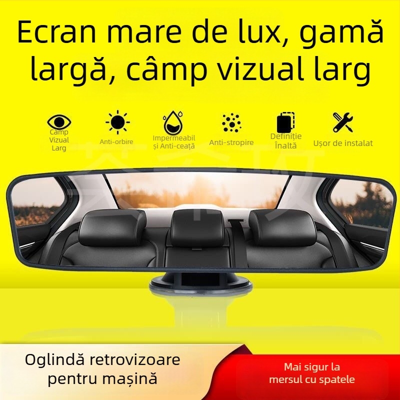 Oglindă interioară a mașinii cu ventuză, câmp vizual larg, oglindă de navigație, oglindă auxiliară pentru mașini de instruire