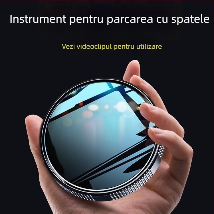 Oglindă retrovizoare mică, rotundă, cu ventuză, oglindă auxiliară pentru unghiuri moarte, cu unghi ultra-larg.
