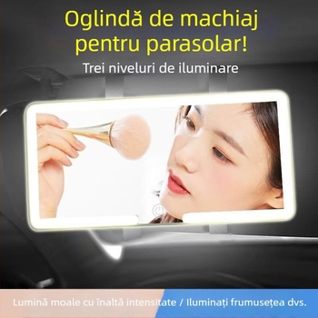 Oglindă de machiaj HD cu LED cu trei culori, montaj snap-on, compatibil universal, greutate 220 g