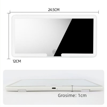 Oglindă de machiaj HD cu LED cu trei culori, montaj snap-on, compatibil universal, greutate 220 g