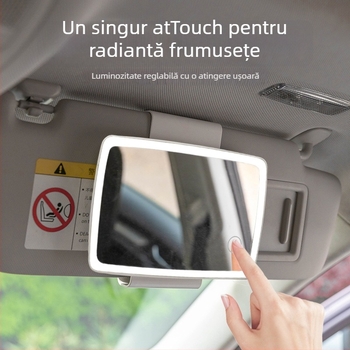 Oglindă cosmetic LED pentru mașină - montaj snap-on - compatibil universal - stil simplu