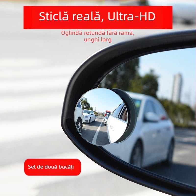 Oglindă mică rotundă pentru mașină, vedere la unghi mort 360° – HD