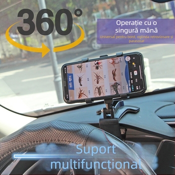 Suport pentru telefon auto pentru panoul de instrumente — suport universal pentru mașină, modelul 0116; compatibil cu panoul de instrumente, oglinda retrovizoare, parasolar și consola centrală inferioară