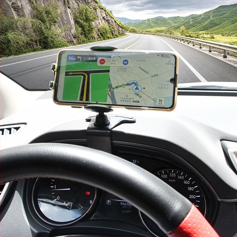Suport pentru telefon auto pentru panoul de instrumente — suport universal pentru mașină, modelul 0116; compatibil cu panoul de instrumente, oglinda retrovizoare, parasolar și consola centrală inferioară