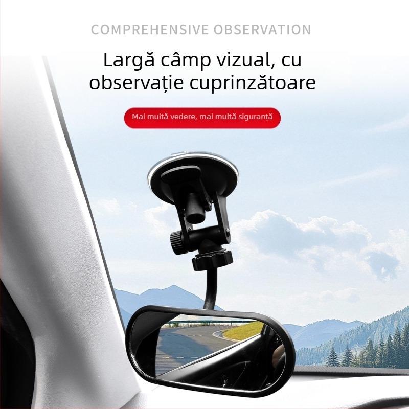 Oglindă retrovizoare auto cu câmp vizual mare, oglindă auxiliară pentru bebeluși în mașină, oglindă ultra clară cu unghi de 360°. Brand: Tie feng