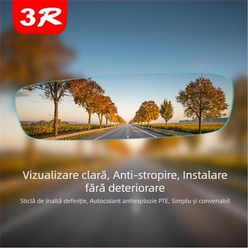 3R oglindă retrovizoare pentru mașină, fără ramă, cu câmp vizual mărit