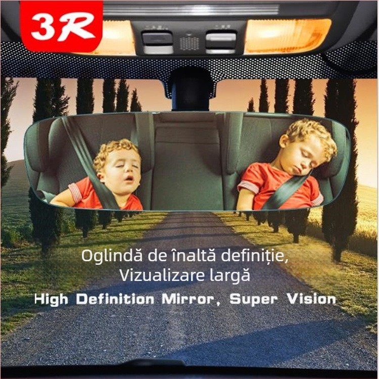 3R oglindă retrovizoare pentru mașină, fără ramă, cu câmp vizual mărit