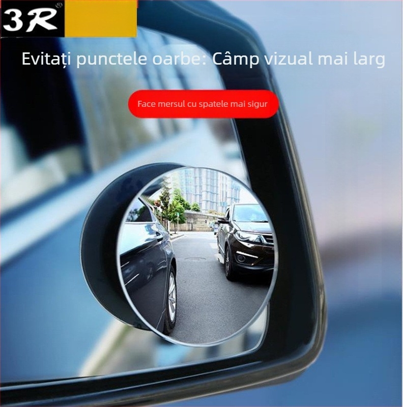 Oglindă mică rotativă la 360° pentru autovehicul – oglindă pentru unghiuri moarte, oglindă retrovizoare, reflexie HD