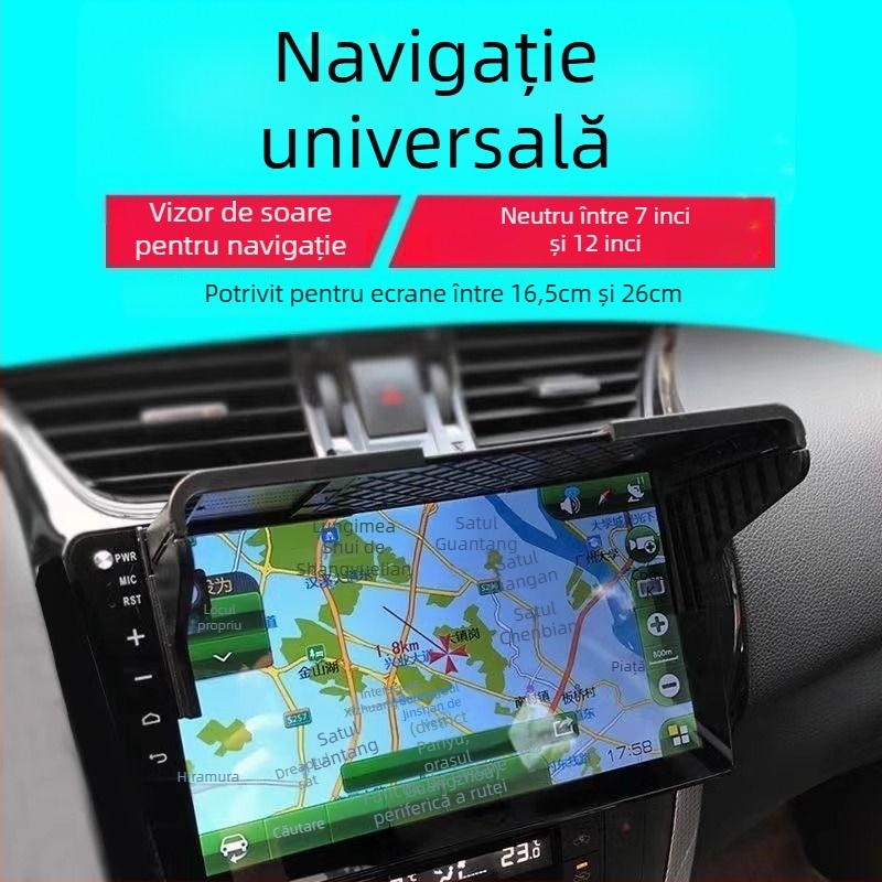 Parasolar auto pentru navigația GPS — universal, montaj Snap-on, stil nordic