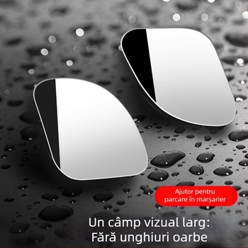 Accesoriu oglindă retrovizor auto, oglindă rotundă pentru unghiuri oarbe, 360° unghi larg, HD