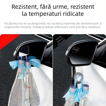 Accesoriu oglindă retrovizor auto, oglindă rotundă pentru unghiuri oarbe, 360° unghi larg, HD