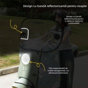 Husă pentru parbrizul frontal al vehiculului electric – impermeabilă, transparentă, pentru toate anotimpurile, universală