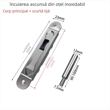 Încuietoare de ușă din oțel inoxidabil cu bolt, model 1, tip: latch, stil: simplitate modernă, finisaj suprafață: alt