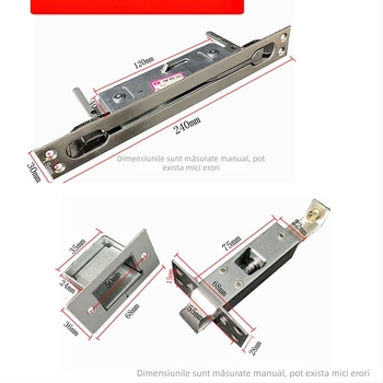 Clichet pentru ușă cu design cu slot ascuns, metal, finisaj electroplacat, stil modern minimalist