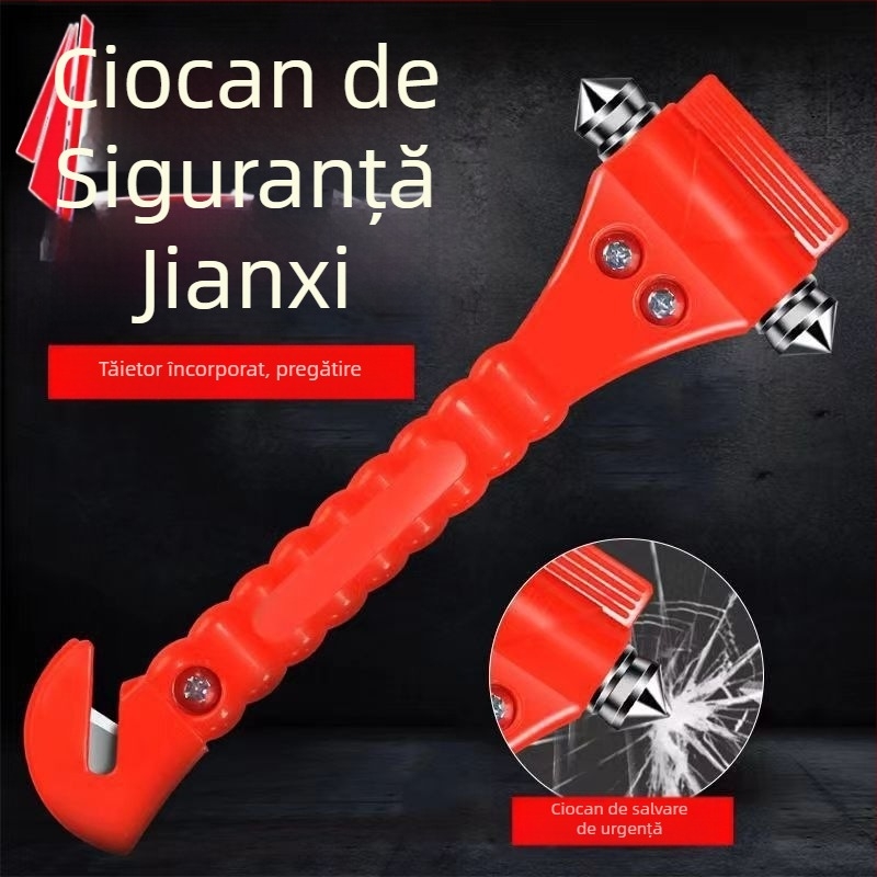 Cioc de siguranță auto 2 în 1 cu cioc de evacuare pentru geam și tăietor, ABS și oțel, 145 g, Zhejiang, etichetare privată personalizabilă