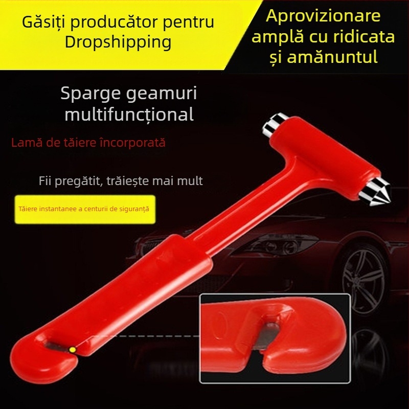 Cioc de siguranță pentru mașină, spargerea geamului, instrument multifuncțional de salvare pentru vehicule