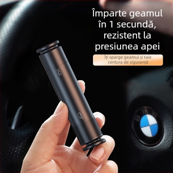 Cioc auto de siguranță din aliaj de aluminiu – instrument compact multifuncțional pentru evacuare de urgență, spargerea geamului, 110 g