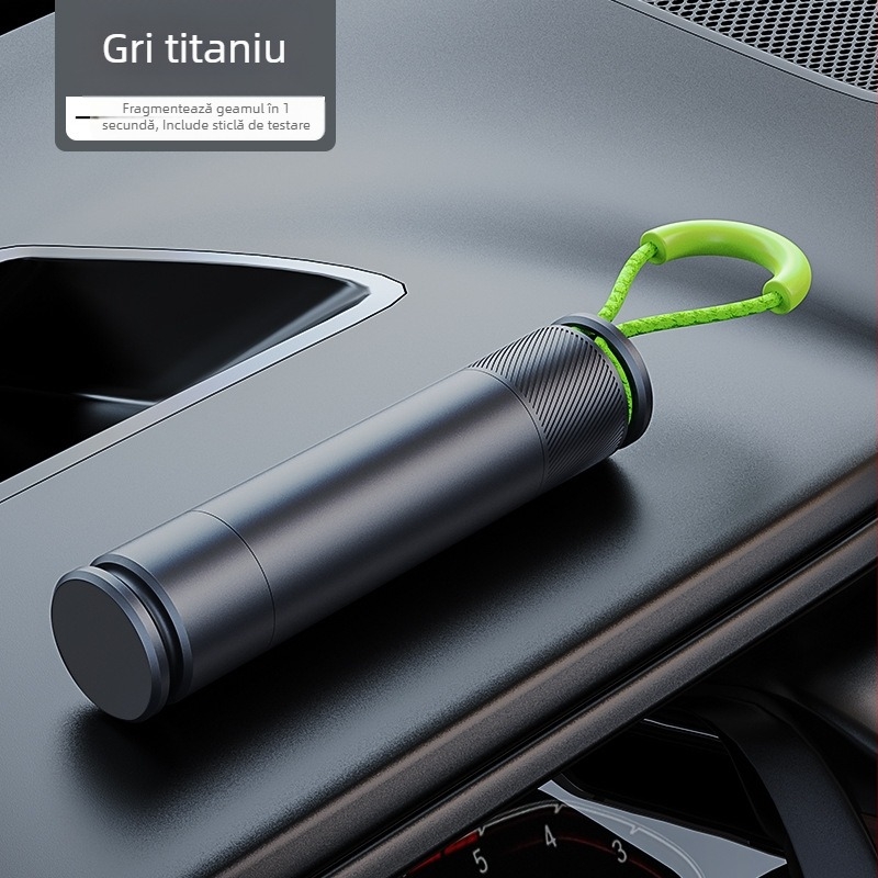 Cioc auto de siguranță din aliaj de aluminiu – instrument compact multifuncțional pentru evacuare de urgență, spargerea geamului, 110 g