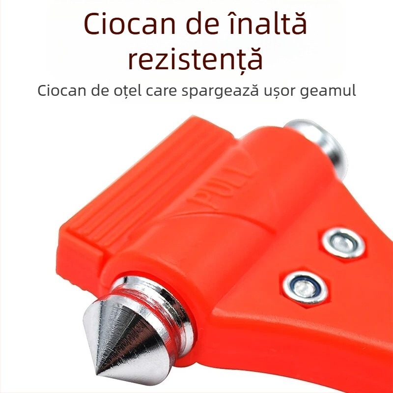 Ciocan de securitate pentru mașină, unealtă multifuncțională de urgență pentru autovehicul, spargător de geam pentru evacuare (urgență, spargere geam, evacuare)