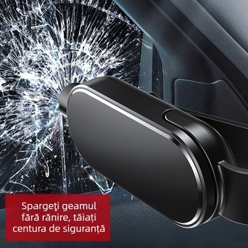 Cioc de spargere a geamului auto — Cioc de securitate multifuncțional cu tăietor; Material: Plastic; Personalizare disponibilă; Brand: Altă