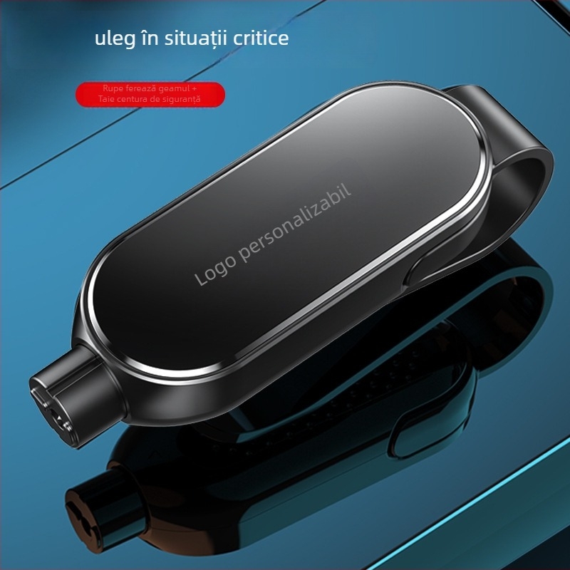 Cioc de spargere a geamului auto — Cioc de securitate multifuncțional cu tăietor; Material: Plastic; Personalizare disponibilă; Brand: Altă