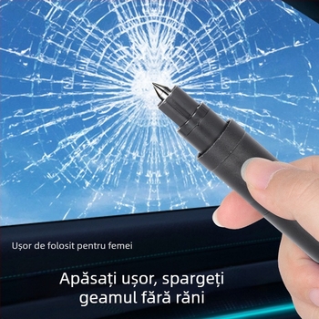 Jinmao Cioc de Siguranță pentru Mașină — Multifuncțional tăietor de centuri și cioc de spart geamuri, ABS + aliaj de aluminiu, Vârf wolfram, Lamă 420U6