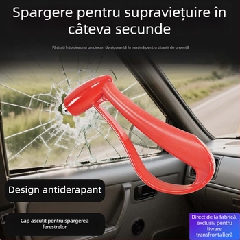 Cioc de siguranță auto cu spargător de geam, instrument de salvare portabil, ABS+metal, 140 g, origine Guangdong