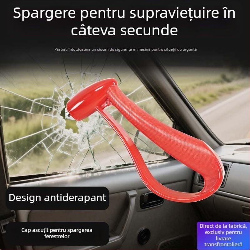 Cioc de siguranță auto cu spargător de geam, instrument de salvare portabil, ABS+metal, 140 g, origine Guangdong