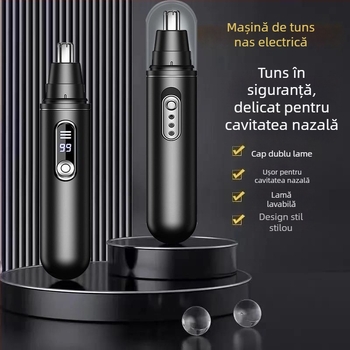 Trimmer pentru păr nazal - Precizie germană, lamă lavabilă, tăiere sigură, funcționează pe baterie