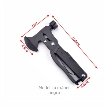 Ciocan multifuncțional pliabil pentru mașină, cu dispozitiv de spargere a geamurilor, pentru camping în aer liber