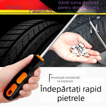 Instrument multifuncțional de curățare a pietrelor de pe anvelopele mașinii cu cârlig pentru îndepărtarea pietrelor