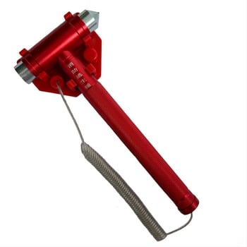 Yavin ciocan de siguranță din aliaj de aluminiu, cu funie antifurt, pentru birou și fabrică, 380 g, materiale: aliaj de aluminiu și oțel wolfram, procesare personalizată
