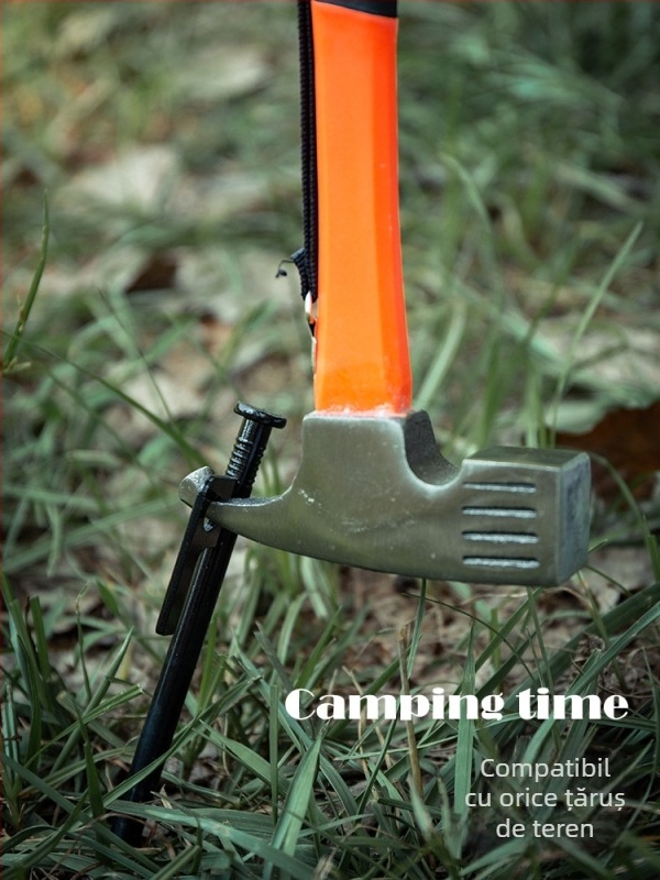 Buye Ciocan multifuncțional pentru camping, cu extractor de cui, cioc de siguranță și mâner din lemn