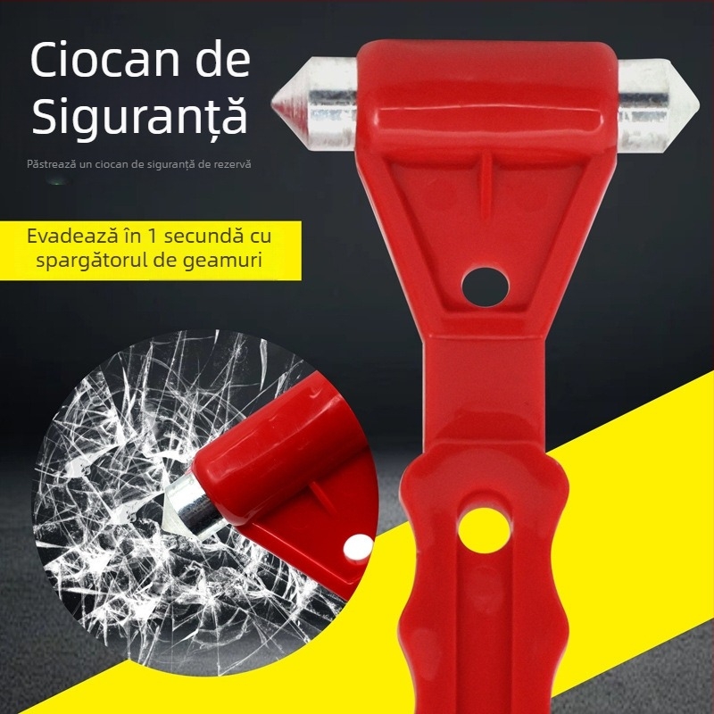 Cioc de siguranță auto cu cioc de spart geamuri și tăietor de centură, unealtă de urgență compacte — Jing Hongshun, Model RB, Fără import