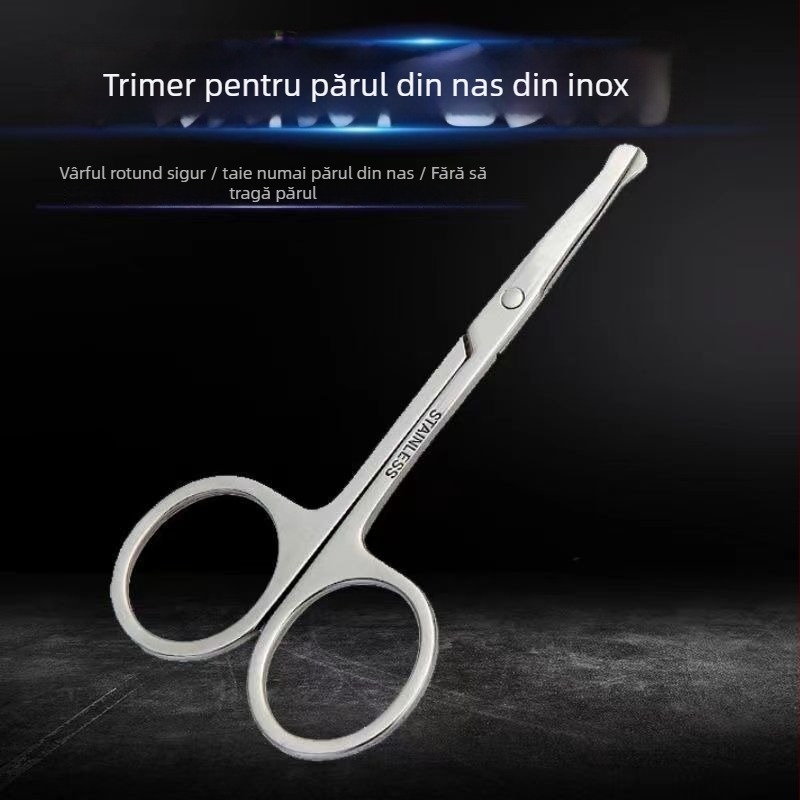 Trimer pentru nas - Oțel inoxidabil, Cap rotund, Alimentare la priză, Fără baterie, Nu se spală