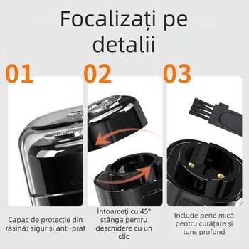 Aparat de ras electric cu cap rotativ (1 lamă), motor brushless, fără baterie încorporată