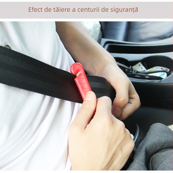 Ciocan de siguranță auto 2-în-1, spargător de geam multi-funcțional, cuțit de salvare, aliaj + plastic, 0.12 kg