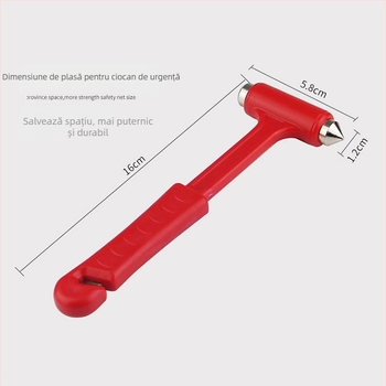 Ciocan de siguranță auto 2-în-1, spargător de geam multi-funcțional, cuțit de salvare, aliaj + plastic, 0.12 kg