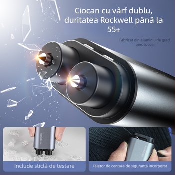 Navison Cioc de salvare auto din oțel tungsten, pentru spargerea geamurilor, evacuare de urgență, multifuncțional, cap din oțel tungsten