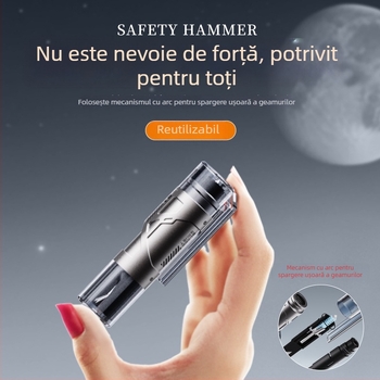 Bochi Cioc de siguranță auto — mini instrument de evacuare 2 în 1, portabil; cioc pentru geam și lamă de siguranță; material: oțel wolfram + aliaj de zinc + ABS; greutate 0,15; personalizabil