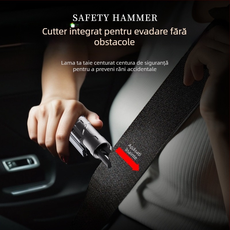 Bochi Cioc de siguranță auto — mini instrument de evacuare 2 în 1, portabil; cioc pentru geam și lamă de siguranță; material: oțel wolfram + aliaj de zinc + ABS; greutate 0,15; personalizabil