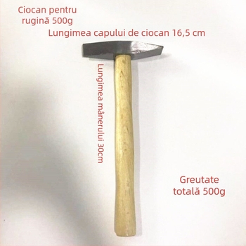 Ciocan de sudură cu cap plat — cap din oțel carbon; mâner din lemn; greutăți 300 g / 500 g; Kai Cheng