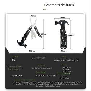 Cioc Gooseneck pliabil – unealtă multifuncțională, cap din oțel cu conținut ridicat de carbon, rezistent la explozii și la șocuri, mâner din oțel