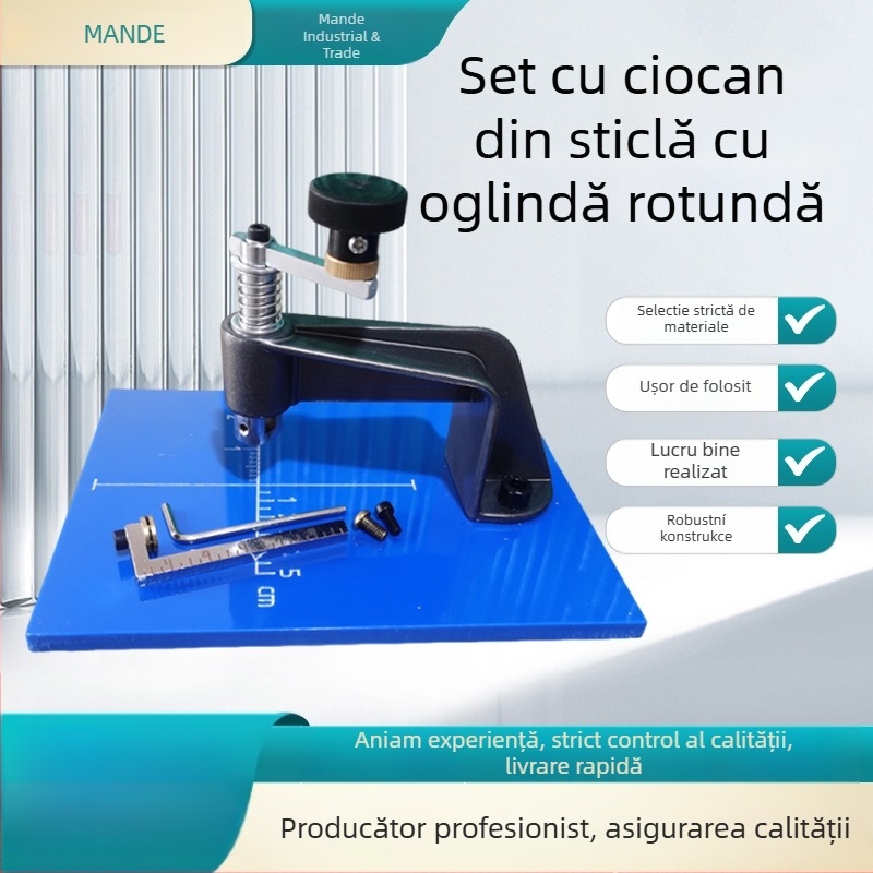 Set instrument oglindă circulară și cioc de sticlă cu două capete pentru tăierea precisă a sticlei