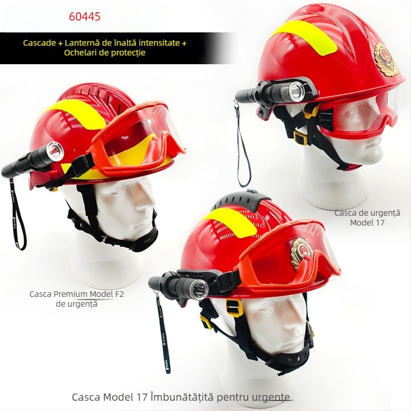 Cască de incendiu F2 – cască de intervenție pentru salvare, cu orificii de ventilație, carcasă ABS, căptușeală din plasă amortizantă, GA44-2004 standard